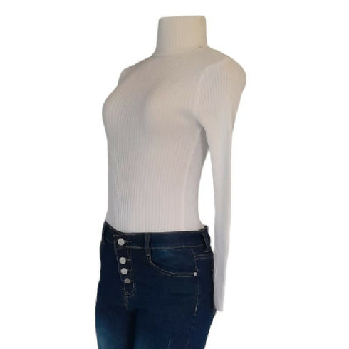 Ladies Long Sleeve Polo Neck-Large